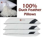 100% Duck Feather Filled Pillows Soft UK Hotel Quality Pillow PACK of 1, 2, 4, 6
