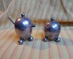 Mapping and Webb Silver Plated Mustard and Salt Pot with Spoon