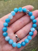 Larimar Genuine Gemstone Bracelet 8mm Ocean Blue Chakra Crystal Gift