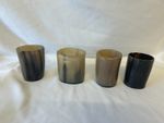 Shot Glass Set Handmade Viking Horn Whiskey Cups Medieval Barware 4 Pack