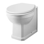 Traditional Back to Wall Toilet Pan, Classic White Ceramic WC with Timeless Bath