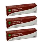 3 x Hydrocortisone Ointment 15g Swelling Itching Skin Rash Bites BRAND MAY VARY