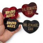Bruno Mars The Romantic Tour Custom Heart Concert Glasses - Concert Merch Gold