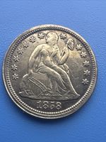 1858 Seated Liberty Dime, Choice AU Collector Grade Type Coin Beautiful (L827)