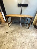 Vintage trestle table real hard wood