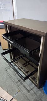 Brown/Cream Tambour Filing Cupboard