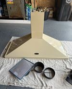 Rangemaster Beige Wall-Mounted Chimney Cooker Hood with Aluminium Grease Filter