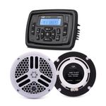 Marine Stereo Bluetooth Boat Radio Waterproof w/ 6.5in 240W Speakers for ATV UTV