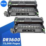 2 Black Drum Unit DR3600 Fits For Brother HL-L5210DN HL-L5210DW