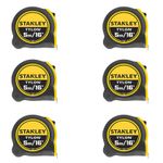 Pack of 6 x Stanley 1-30-696 Tylon 5 Metre /16ft Tape Measures - Bulk
