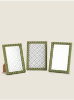 Green Beaded Photo Frames 6x4 Inch – Set of 3