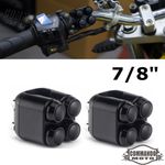2Pcs 4-Button 7/8" Handlebar Switch For Harley Cafe Racer Bobber Chopper Yamaha