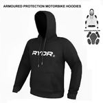 Motorbike Hoodie Fleece Jacket Lined Aramid Protection With CE Biker Armour