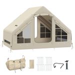 Outsunny Inflatable Camping Tent with Pump, 2-4 Person Glamping Tent
