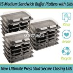 Medium Sandwich Platter with Lids x 15 Catering Cake Buffet Party Platters Trays