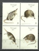 Portugal 1997 Endangered Pyrenean Desman set of 4 with WWF Logo MNH