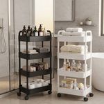 4 Tier Storage Trolley Cart on Wheels Kitchen Bathroom Laundry Narrow Space Rack