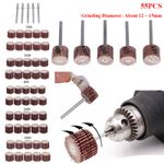 50Pcs Flap Wheel Sandpaper Sanding Disc For Dremel Rotary Tool 80-600 Grit Bits