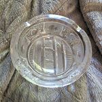 Clear Round Cut Glass Ashtray with Cigarette Rests, Clear Glass, Cut Style