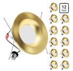 Zyc Gold 6 Inch Retrofit Led12 Pack 6 Dimmable Retrofit Downlights Can