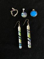 Vtg Lot Of 4 Sterling Silver Pendants / Charms And Earrings 925 90s Y2K Wearable