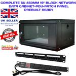 6U 450MM 19" BLACK NETWORK  CABINET OR OPTIONAL WITH PDU & PATCH PANEL