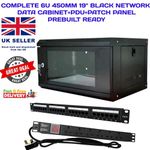 6U 450MM 19" BLACK NETWORK  CABINET or 6 Way PDU Only