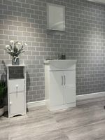 Grey Metro Tile Effect Bathroom Shower Wet Wall Panels PVC Cladding Kitchen