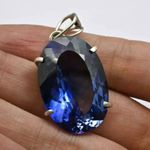 22 Ct Natural Blue Sapphire Certified Oval Cut 925 Solid Silver Pendant Gemstone