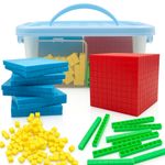 Base Ten Blocks Set – 121 pcs Maths Counting Cubes with Storage Box for KS1/KS2
