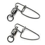 20/50PC Rolling Ball Bearing Snap Swivels Interlock Cross Lock Clips Sea Fishing
