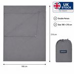Polyester Sleeping Bag Liner Travel Sheet for Camping Hotels with Pillow Pocket