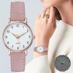 Ladies Leather Quartz Watch Fashion Luxury Back Light Wristwatch