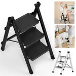 Portable 3 Step Ladder Lightweight Folding Step Stool Anti Slip Tread Heavy Duty