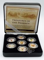 Treasures of the Pharaos 1st Edition Cook Islands 2000  7 X 5 Cents Coins Set