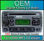 Ford Fiesta CD player radio stereo Ford 6000 MP3 model with removal key and code