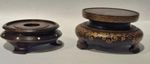 2 x Antique Chinese Carved Wooden Display Stand to take 7.5 and 8.8cm Vase VGC