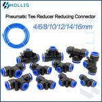 Air Water Pipe Tee Reducer Connector PEG 6/8/10/12/16 PNEUMATIC PUSH IN FITTING