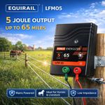 Equirail LFM05 Mains Fence Energiser 5J 160km Electric Fencer 230V