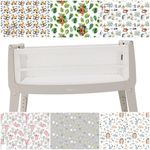 2x FITTED SHEET compatible with snuz snuzpod bedside crib cotton stars animals