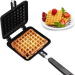 Non-Stick Waffle Maker Pan Stovetop Waffle Iron Baking Mold Kitchen Cookware UK