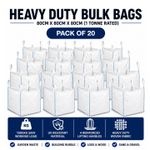 20 Heavy Duty Builders Bags 80x80x80cm Bulk Bags