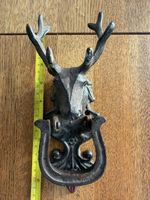 Stripped Stag Head Metal Door Knocker