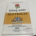 Rugby Union Programmes