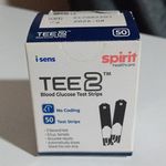 Spirit Healthcare TEE2 Blood Glucose Test Strips 50 No Coding Exp 2026-08