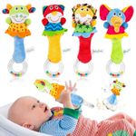 Kids Soft Rattles Handbells Hand Foot Socks Developmental Newborn Baby Toys 4PC