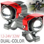 2Pcs Motorcycle LED Headlight Motorbike Driving Fog Spot Lights with Switch.