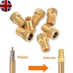 2 x BRASS ADAPTOR PRESTA TO SCHRADER BICYCLE VALVE CONVERTER BIKE PUMP CONNECTOR