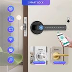6 in 1 Smart Door Lock Handle Fingerprint Lock  Hotel Apartment Office