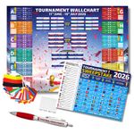A1/A2 Tournament Wallchart Premium Bundle + Flags, Pen + Sweepstake